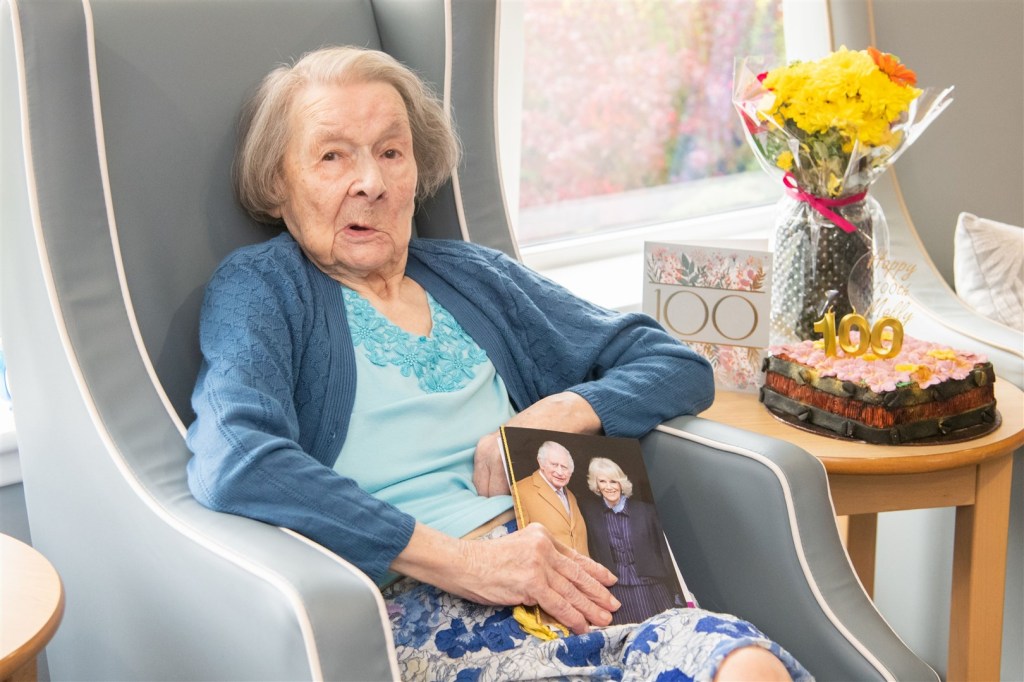 Mary 'Molly' Repper, who kicked the habit just aged 95, was joined at Weston View Care Home in Moray in Scotland by family and friends to celebrate her 100th birthday.